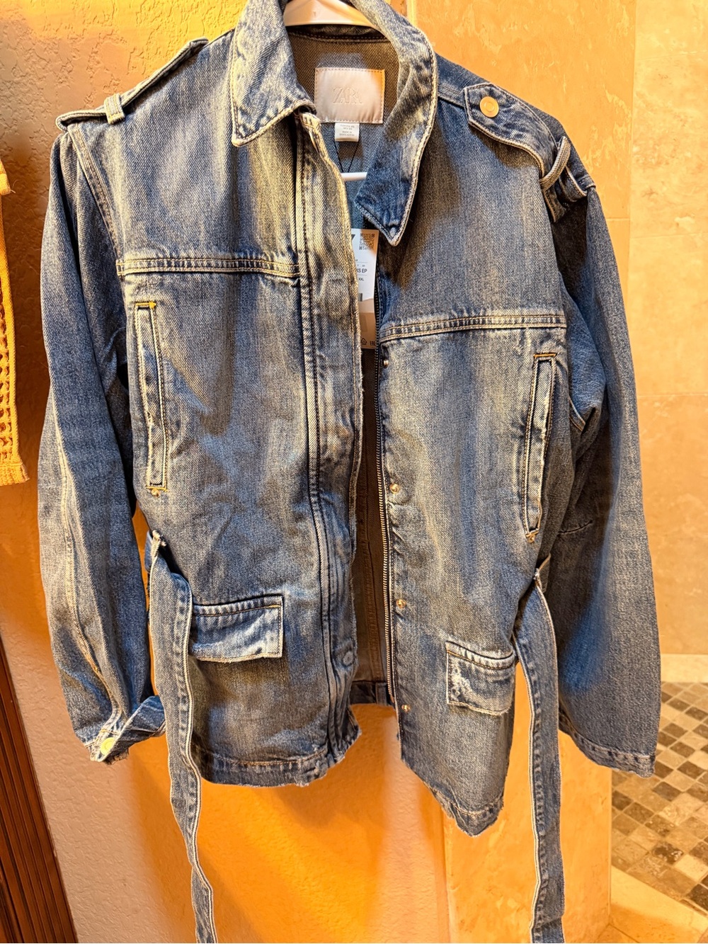 Zara Blue Denim Utility Jacket